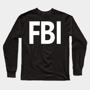 FBI Shirt Back Print White Long Sleeve T-Shirt